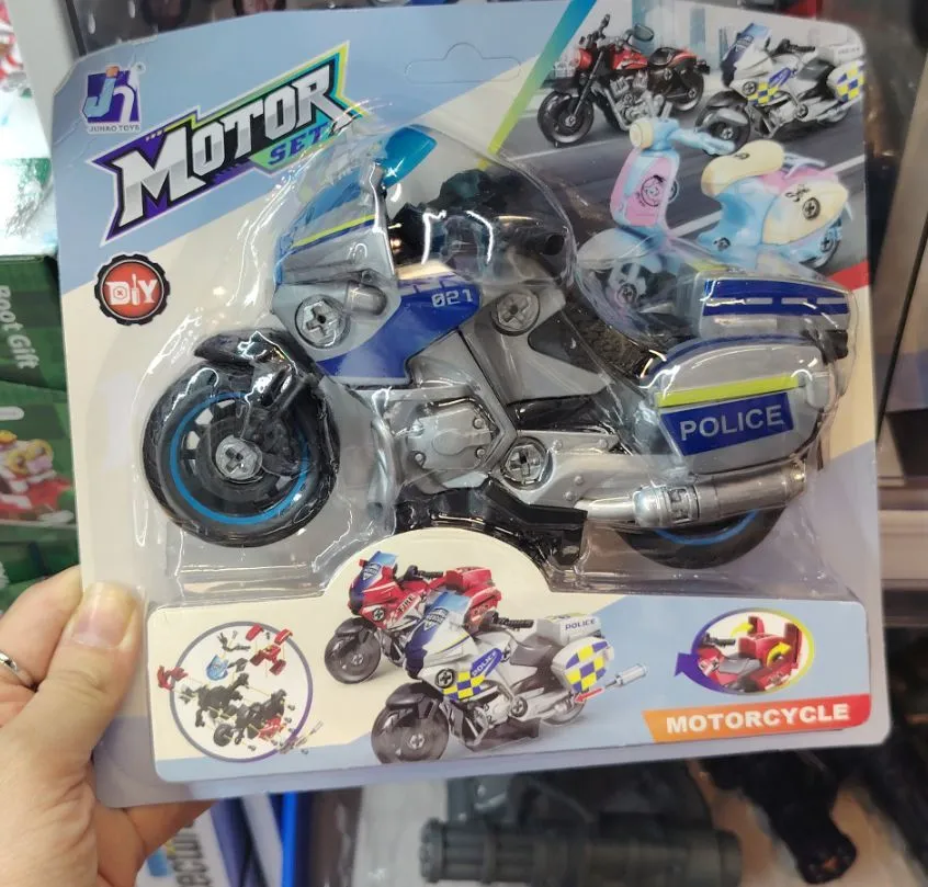 Zabawkowy motocykl policyjny DIY 98 elementów
