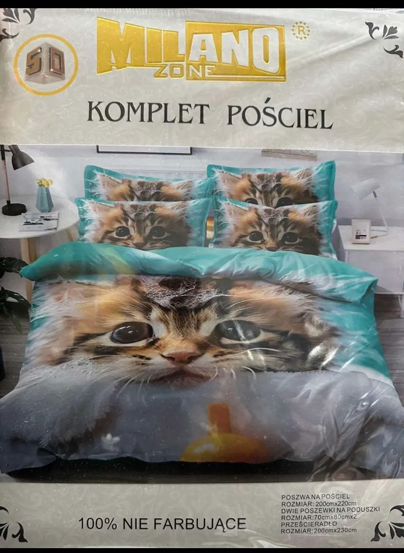 Komplet Pościeli 4cz MilanoNo 200/220 Koty