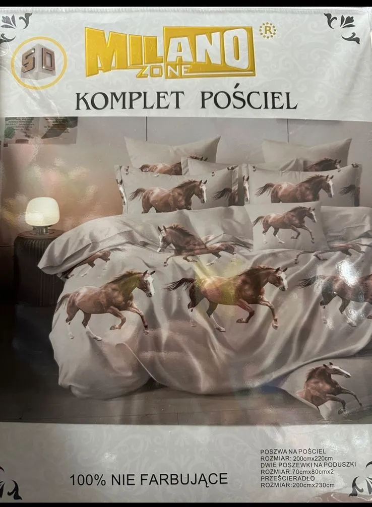 Komplet Pościel 4CZ Milano 200/220 z Koniem