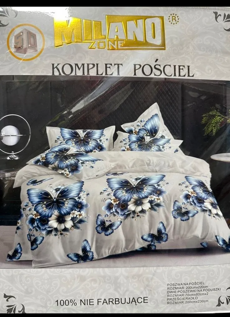 Komplet Pościel 4CZ Milano Zone 200/220 Motyw Motyli