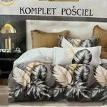 Komplet Pościel Milano 4cz 200/220 liście szare