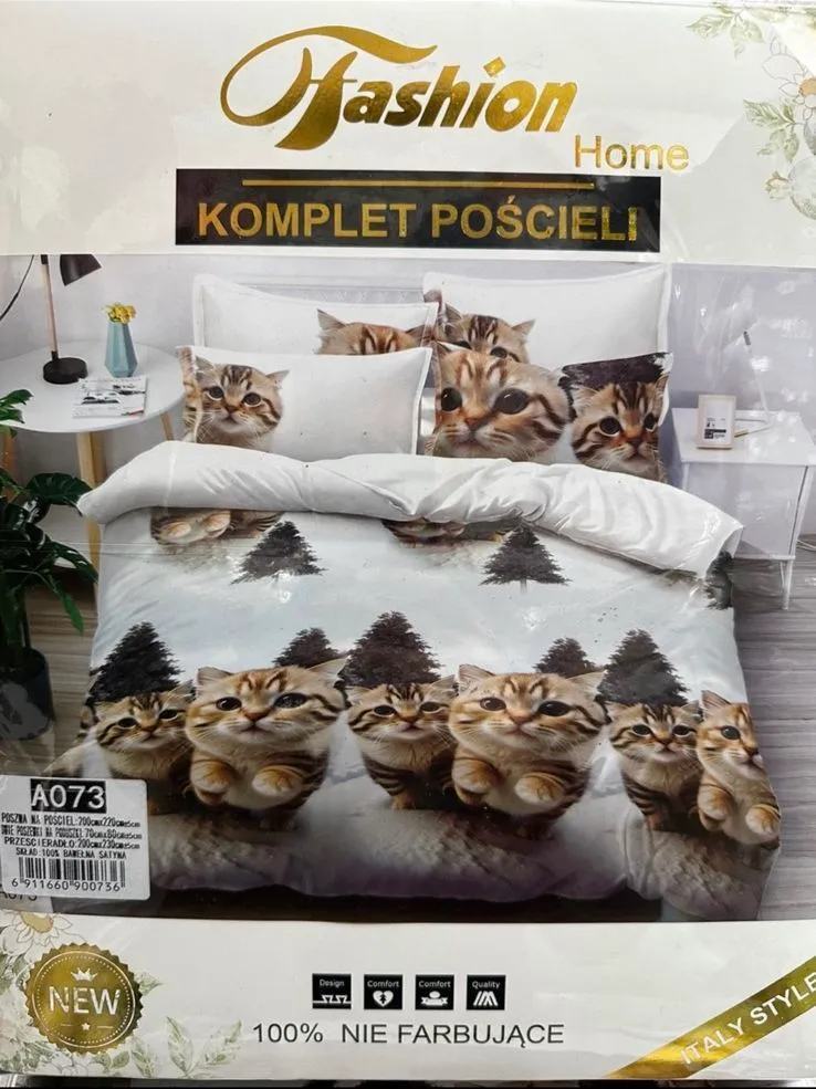 Komplet Pościeli 4CZ 200/220 Koty A073