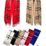 Szaliki damskie w kratę F194 30% wool 70% wiskoza