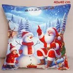 Poszewki 40x40 cm świąteczne ze Świętym Mikołajem