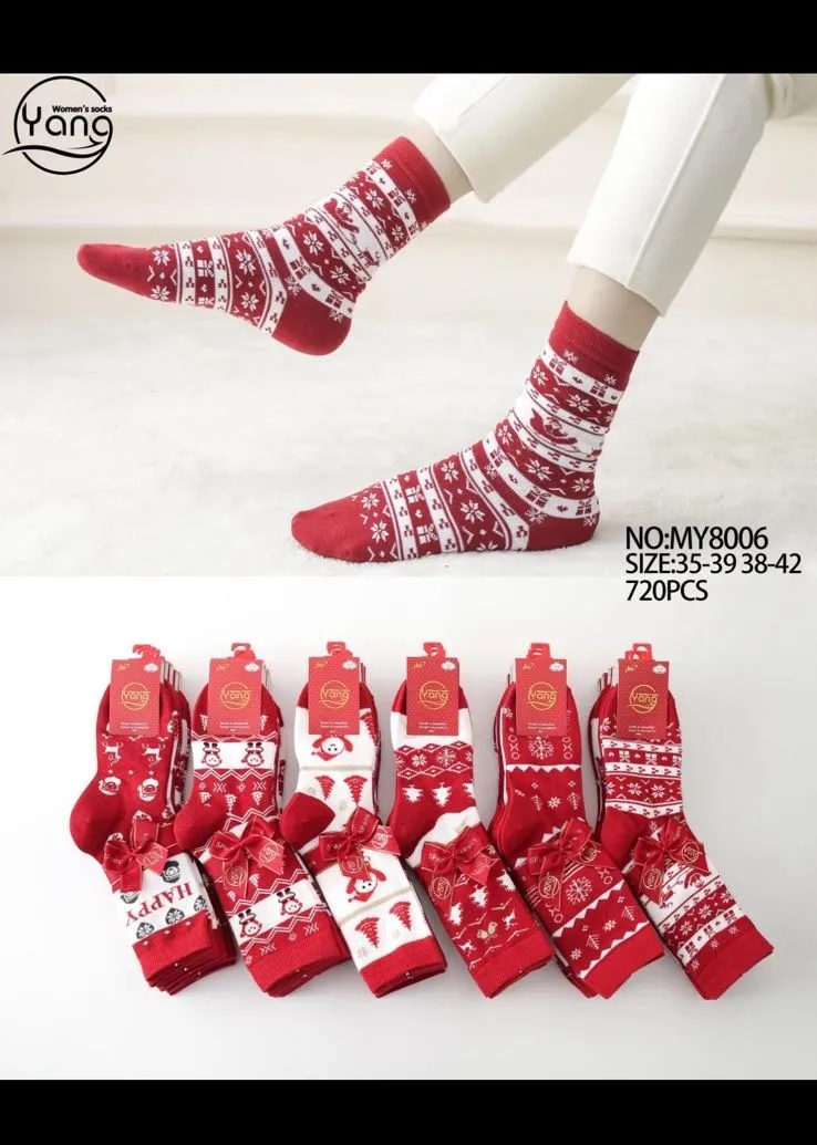 Skarpetki damskie świąteczne wzorzyste Size 35-38/39-42