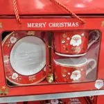 Zestaw świąteczny kubek talerz łyżka Santa Claus