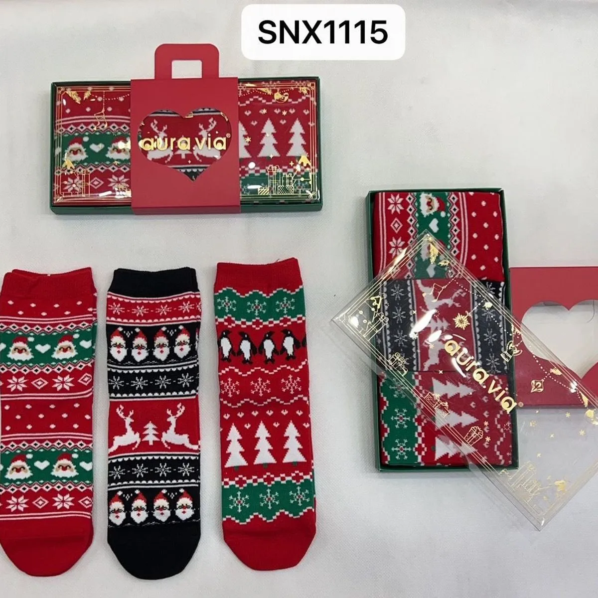 Skarpetki świąteczne dla dzieci SNX1115, zestaw 3 par