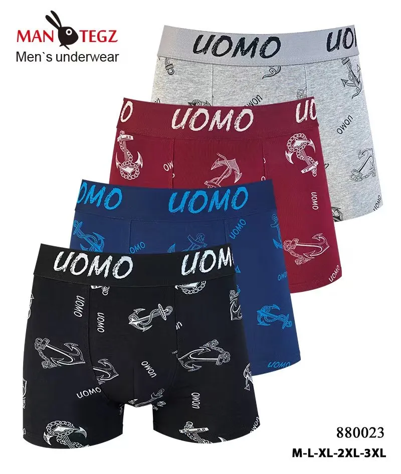 Bokserki męskie UOMO z kotwicami M-L-XL-XXL-XXL 4 szt