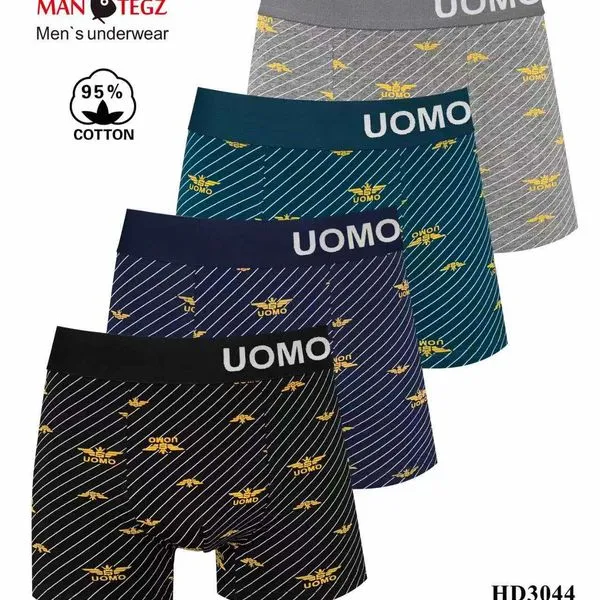 Bokserki męskie UOMO 4 szt. 95% bawełna HD3044