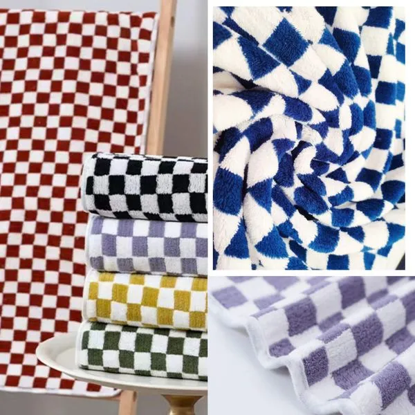 Ręczniki Mikrofibra 70x140 cm Wzór Szachownica