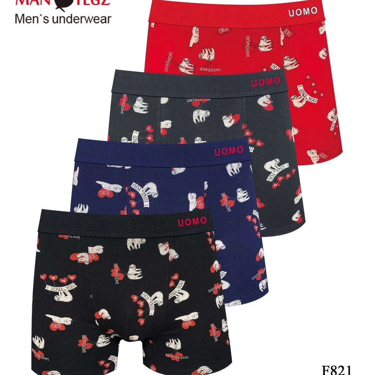 Bokserki męskie UOMO Men's Tegz 4 szt M-XXL F821