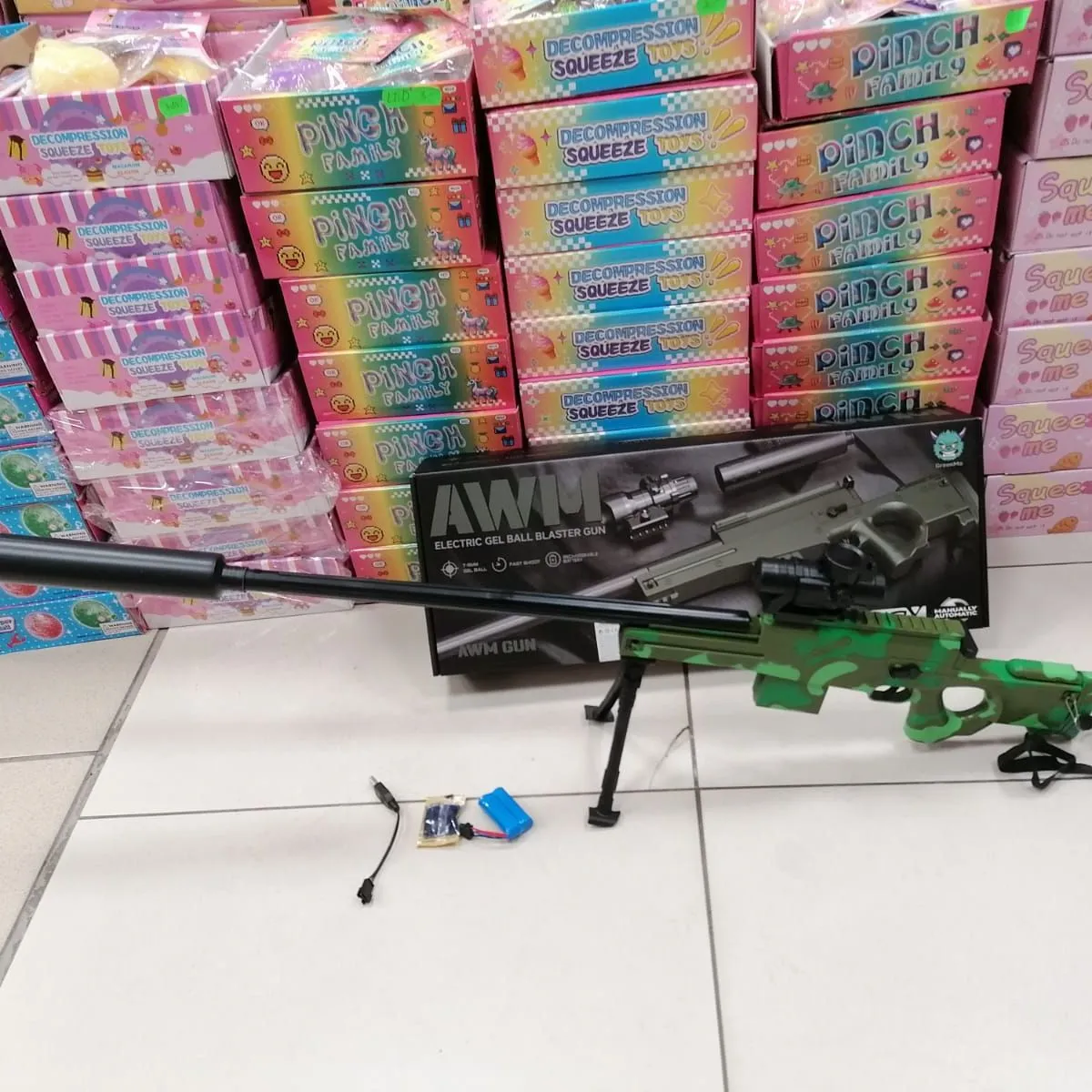 Pistolet Zabawkowy AWM Snajperka Zielony Kamuflaż