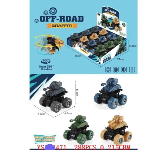 Zabawki Off Road Samochody wojskowe 8x6 cm