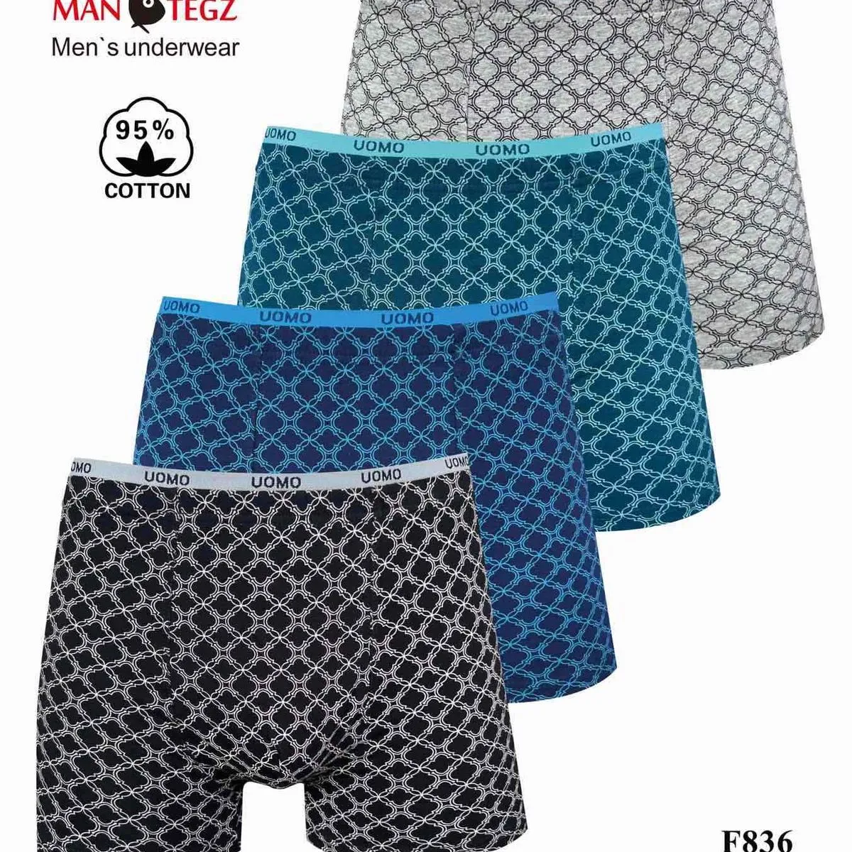 Bokserki męskie UMO 4 szt. M-L-XL-XXL F836 95% bawełna