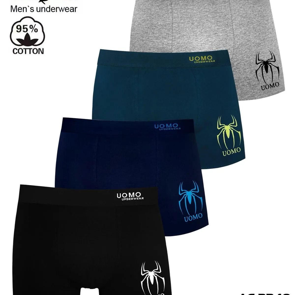 Bokserki męskie UOMO AF 2249 L XL 2XL 3XL szary/czarny/granatowy