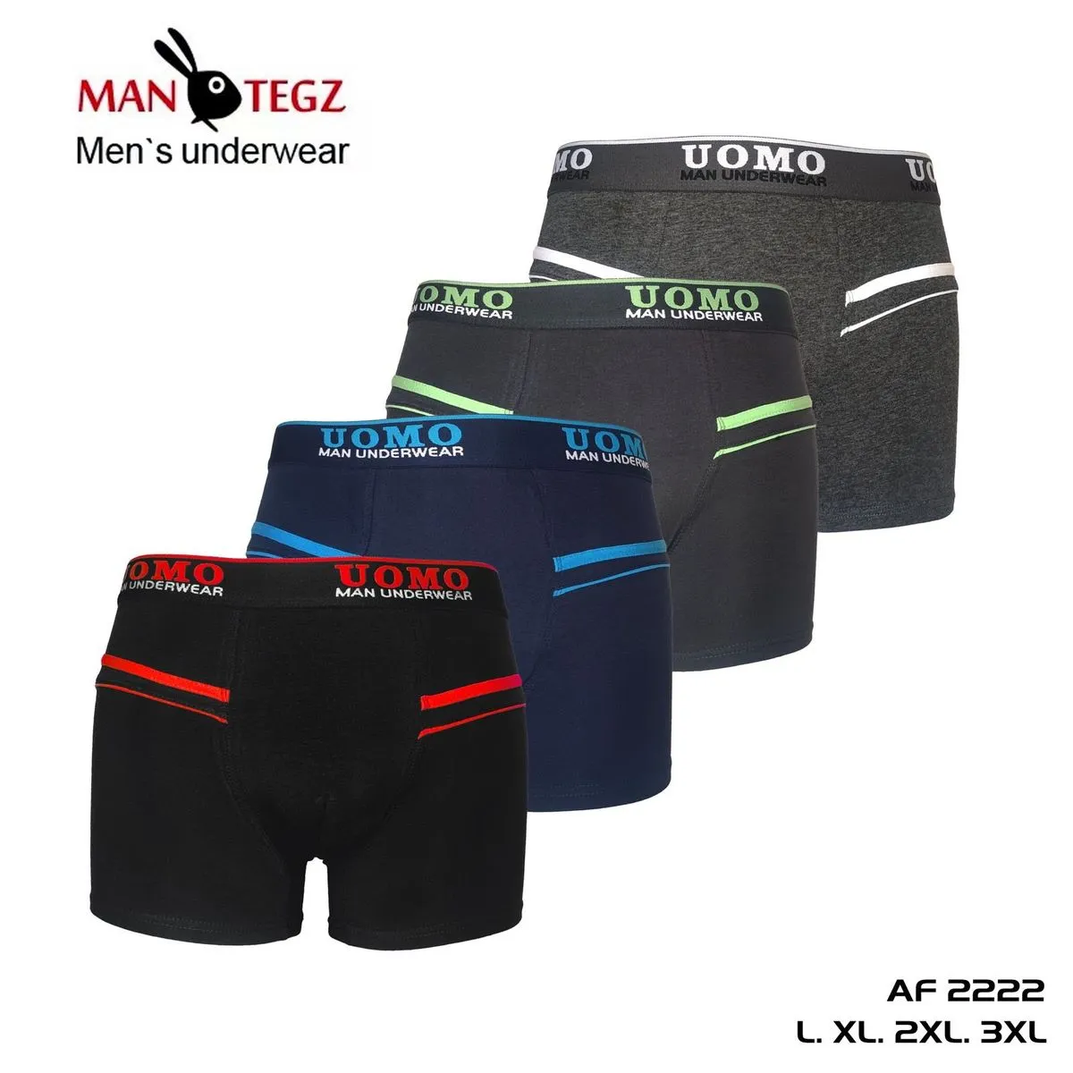 Bokserki męskie Uomo 4 szt. L XL XXL XXXL AF2222
