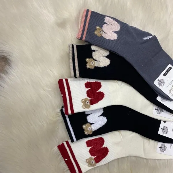 Skarpetki damskie z misiem 5 par