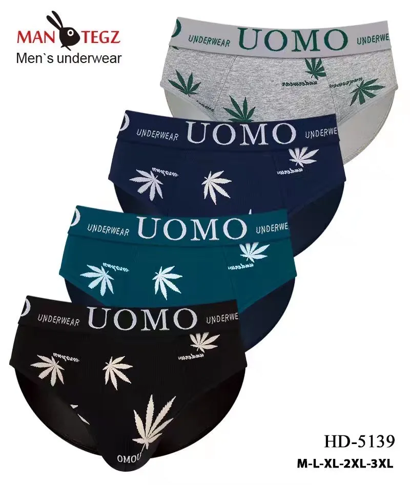 Bokserki męskie Man Tegz UOMOMO wzór liść marihuany M-L-XL-XXL-XXXL