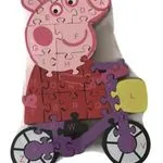 Puzzle Drewniane Peppa Pig na Rowerze Alfabet 6486