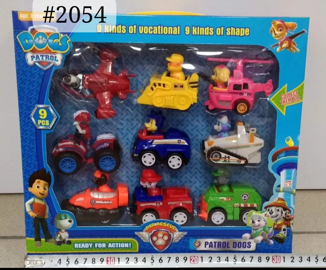 Zestaw zabawek Paw Patrol 9 figurek pojazdów #2054