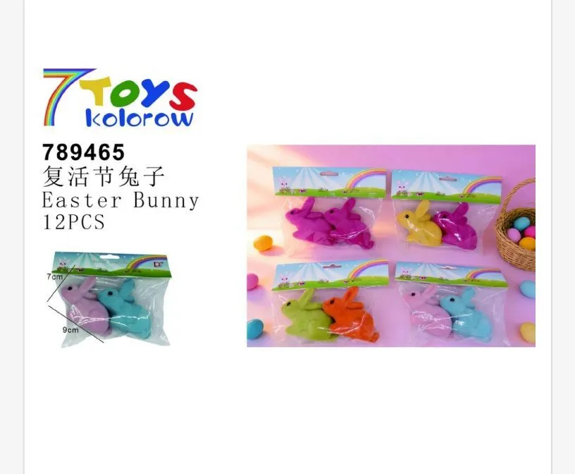 Zabawki Kolorowe Wielkanocne 12 szt Easter Bunny 789465