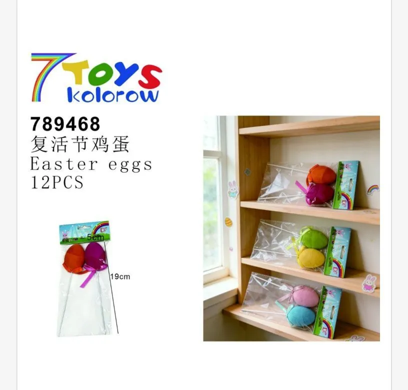 Ozdoby Wielkanocne Jajka 7Toys Kolorowe 19cm 12szt