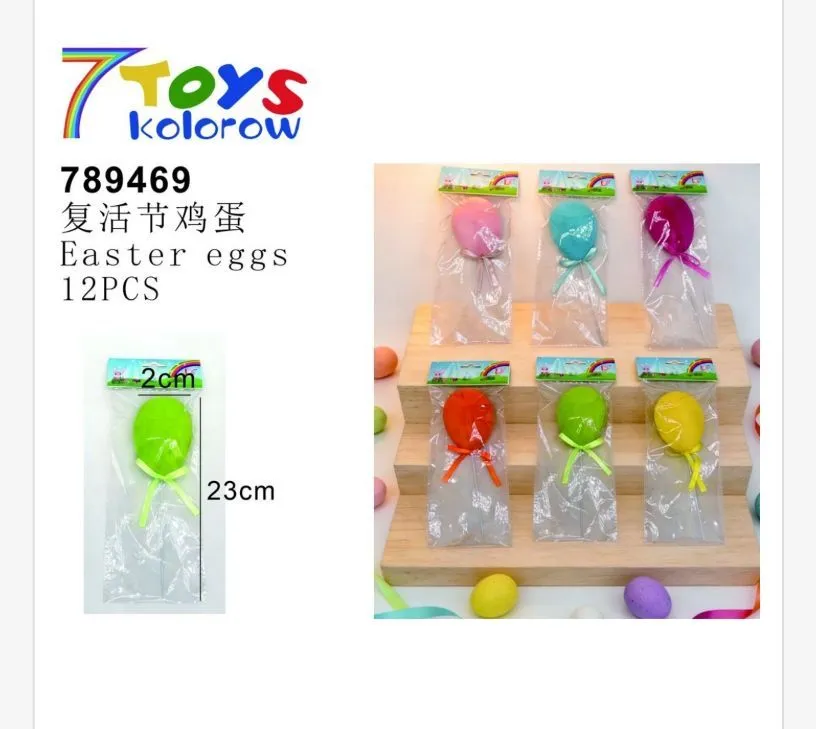 Kolorowe ozdoby wielkanocne jajka 7Toys 12 szt 20-23 cm