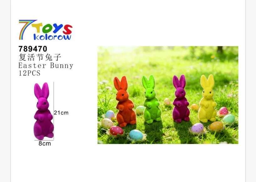 Figurki Wielkanocne Easter Bunny 21cm, 12 szt