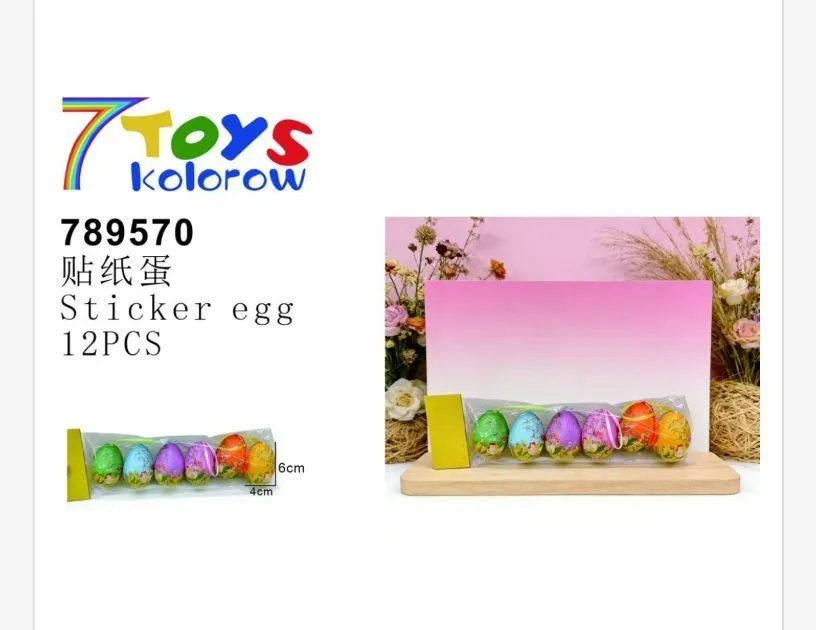 Naklejki wielkanocne Easter Egg 12 szt. 6 cm