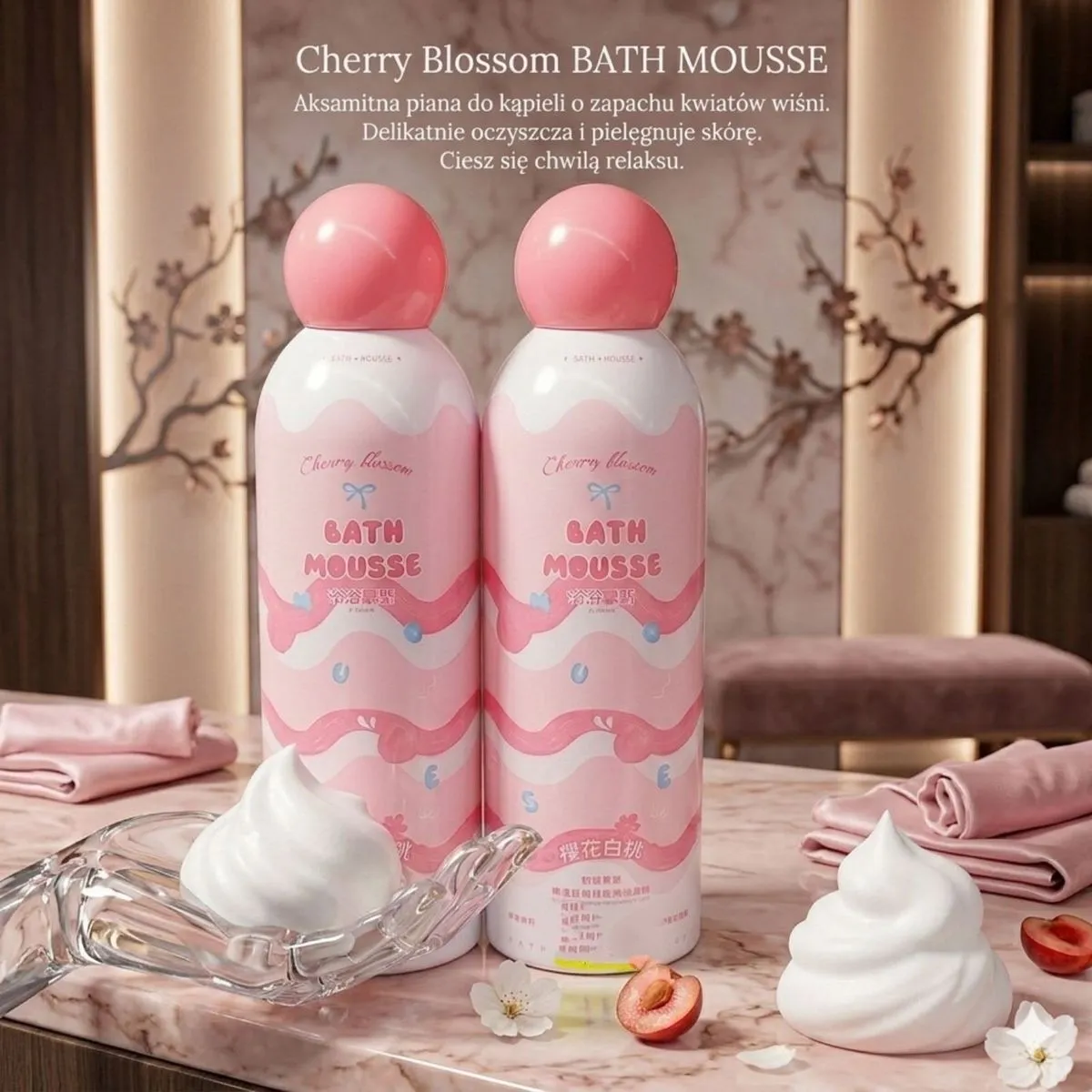 Pianka do Kąpieli Cherry Blossom Bath Mousse 500ml