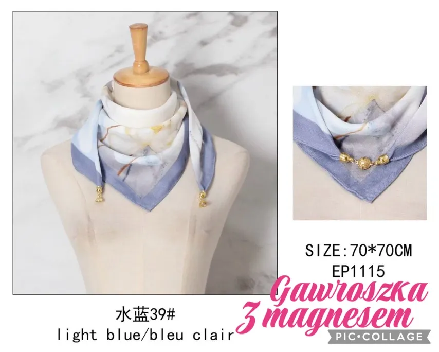Chusta Damska z Magnetem Light Blue EP115 70-70cm