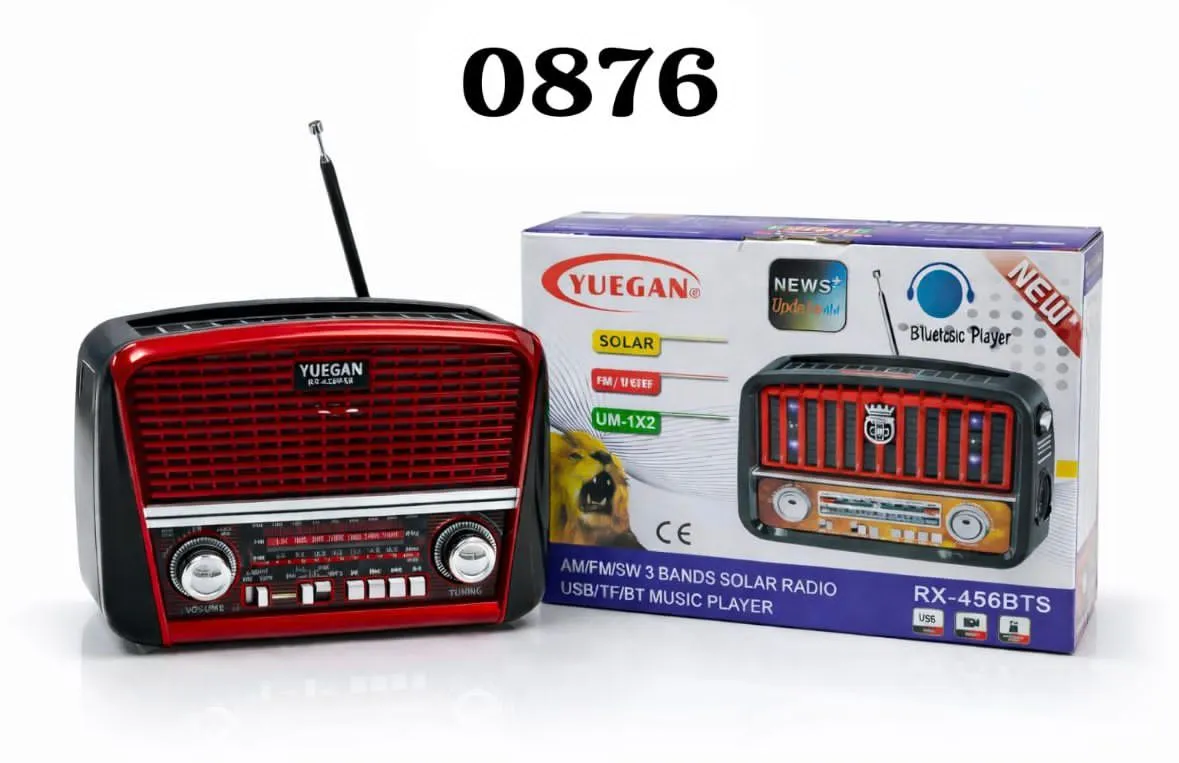 Radio wielofunkcyjne Yugang RX-458BTS FM/USB/Bluetooth/Solar