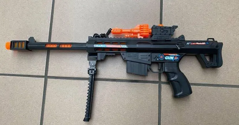 Pistolet na kulki pistolet maszynowy czarny-pomarańczowy