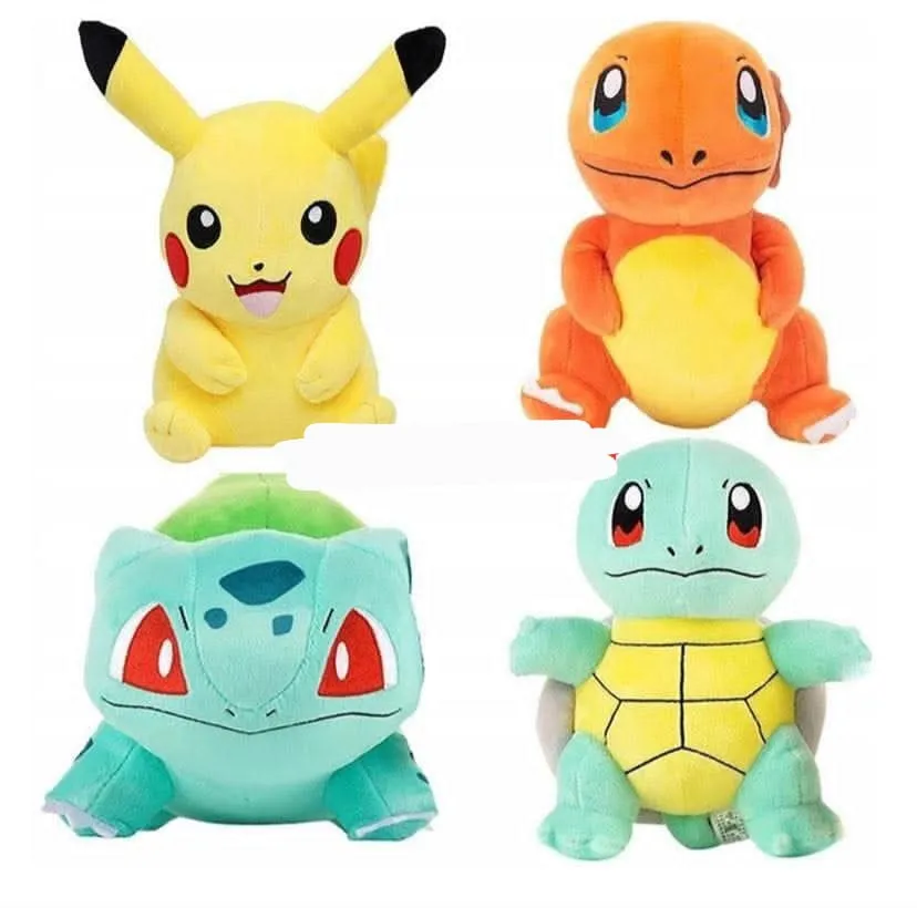 Maskotki Pluszowe Pokémon Pikachu Charmander Squirtle Bulbasaur 25cm