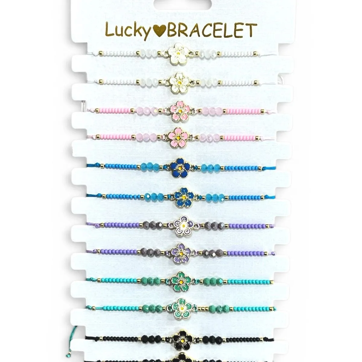 Bransoletki damskie Lucky Bracelet kwiatowe 12 szt TT-B8445