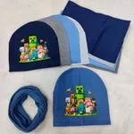 Komplet Czapka Komin Minecraft dla Dzieci
