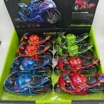 Mini modele motocykli metalizowanych, światło i dźwięk, 8szt