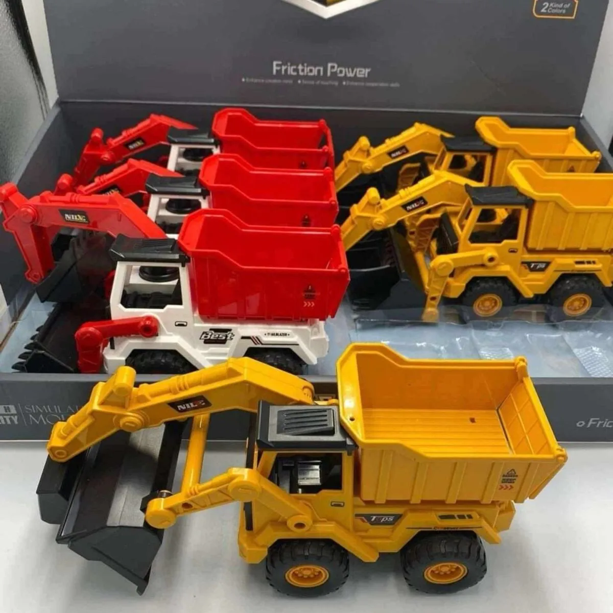 Zestaw 6 szt. Series Model Truck Koparko-wywrotka Friction Power