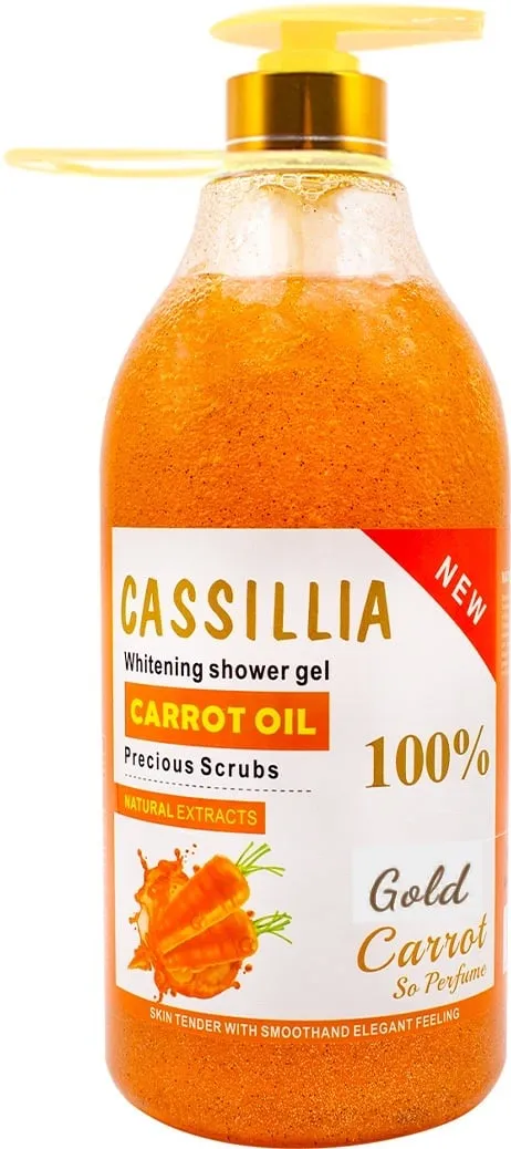 Żel pod prysznic Cassillia Carrot Oil z peelingiem pompką