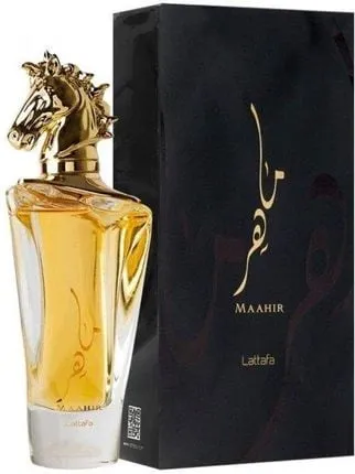 Perfumy Lattafa Maahir 100ml - Złoty Korek Głowa Konia
