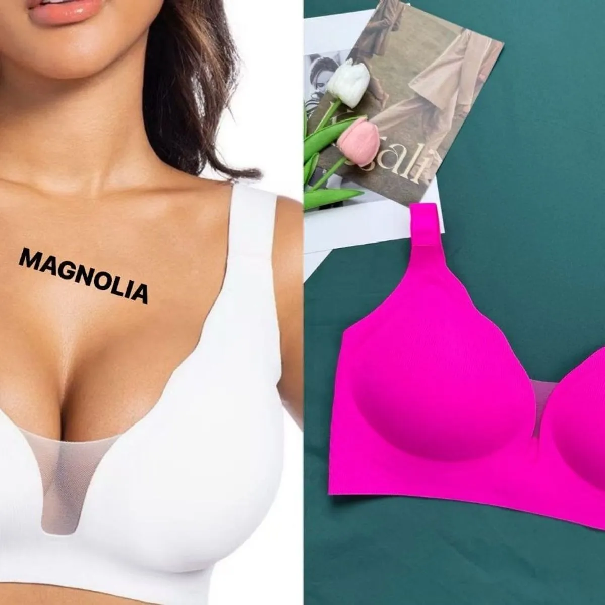 Biustonosze damskie Magnolia 9810 bezszwowe mix kolorów L-6XL 12szt