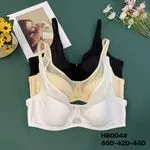 Biustonosze damskie H8004 z siateczką, 40D-44D, czarny/beżowy/biały, 6 szt.