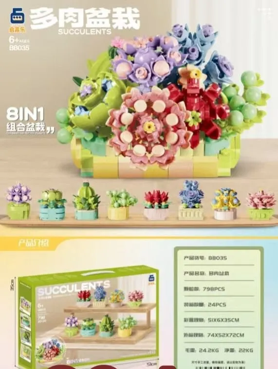 Klocki Kwiaty i Sukulenty 798PCS