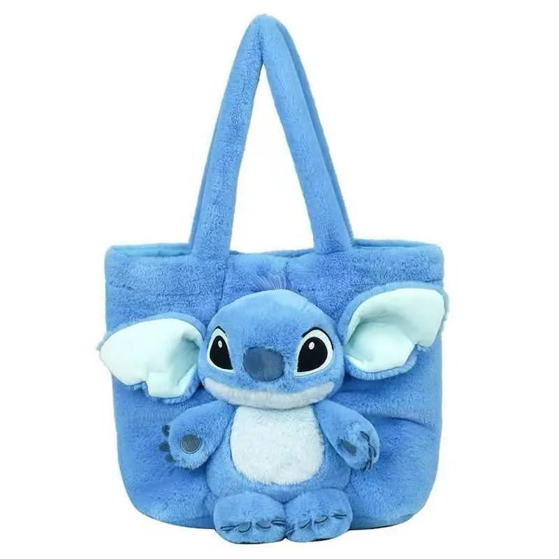 Torebka Stitch z pluszu niebieska