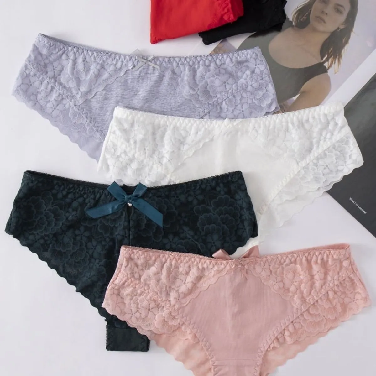 Majtki damskie Finella koronkowe S/M/L, 5 kolorów
