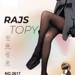 Rajstopy damskie czarne z kropkami 180D NR.2617