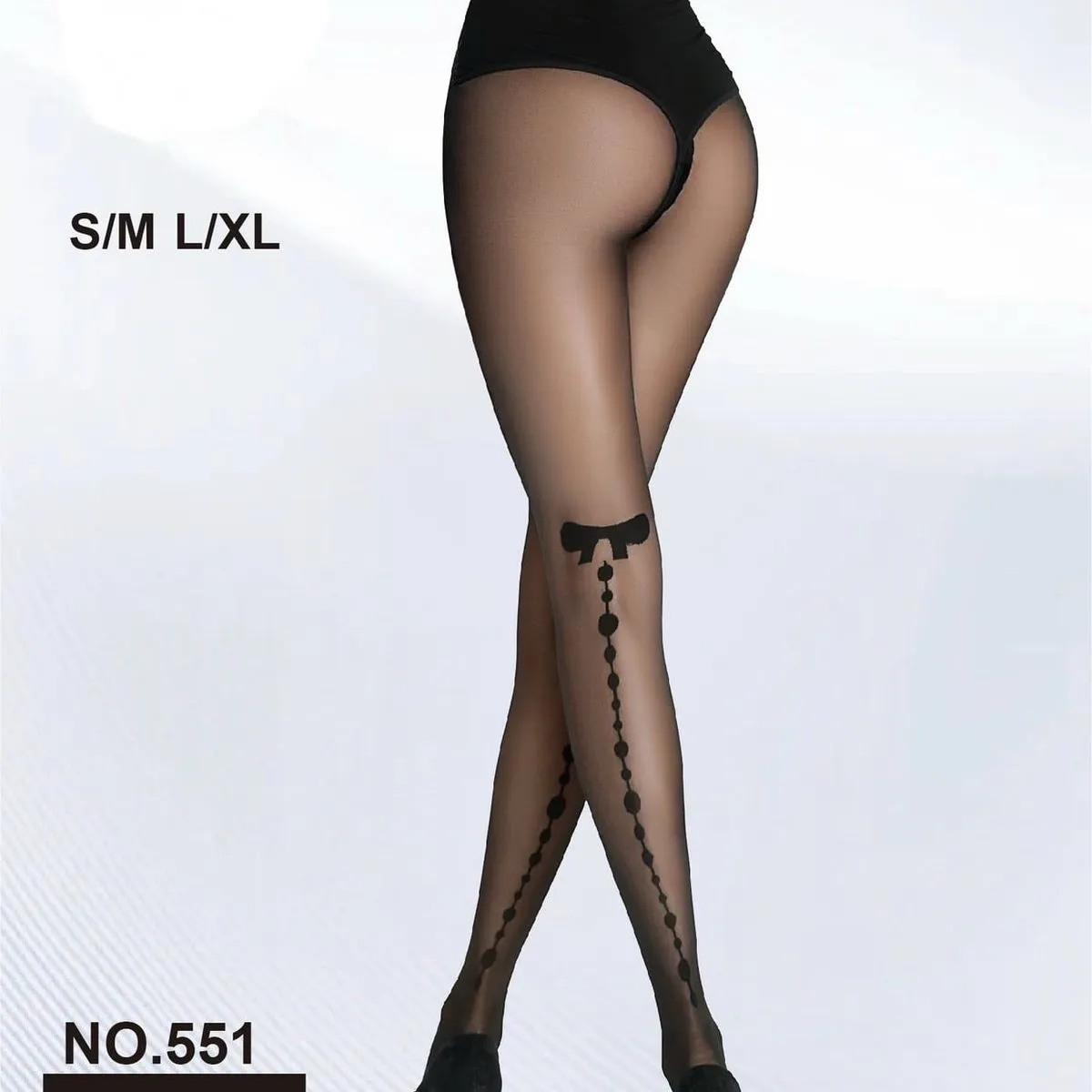 Rajstopy damskie 40 DEN czarne wzór NO.551 S/M/L/XL