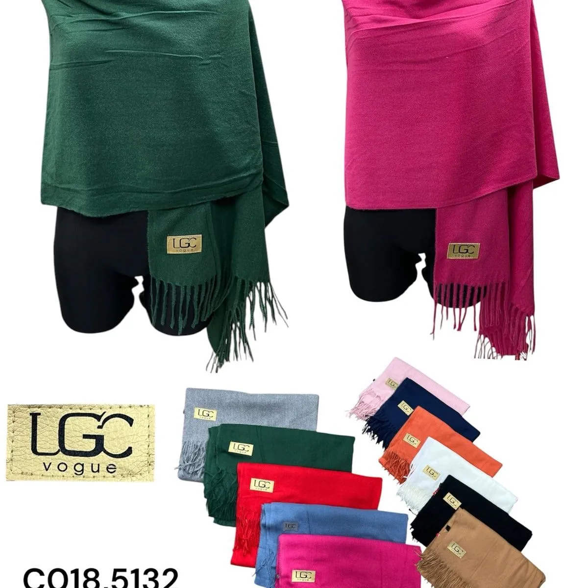 Chusty damskie LGC Cashmere CO18-5132, 12 szt/opak.