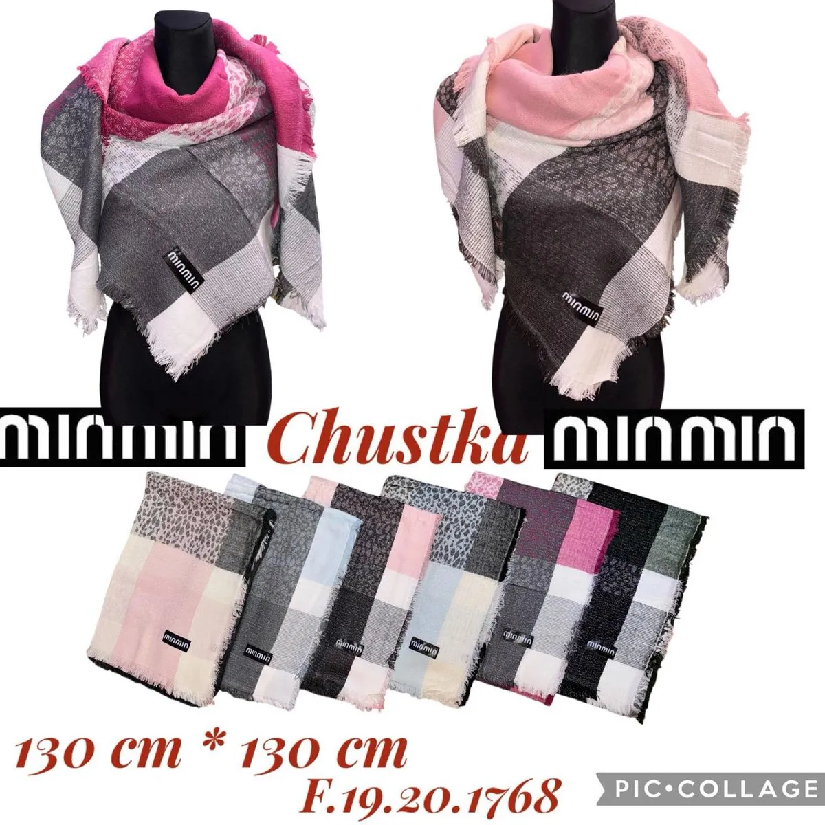Chustki damskie kwieciste 130 cm x 130 cm