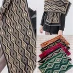 Szaliki damskie wzór geometryczny 80% wiskoza 20% wełna